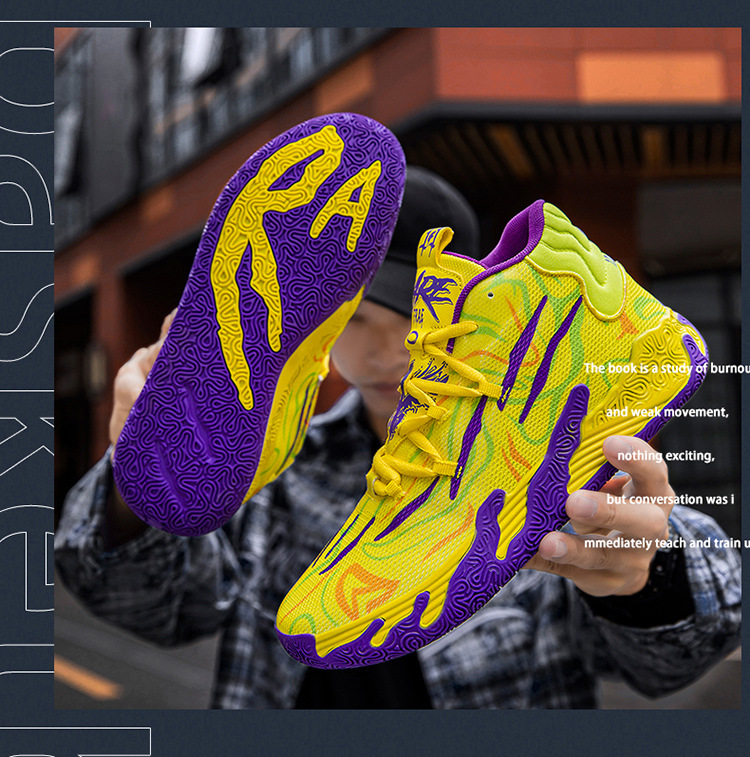 Three-ball Three-generation Bauer Basketball Shoes for Men and Women Anti-slip and Wear-resistant High-top Concrete Combat Cushioning Sports Shoes_voghion.com