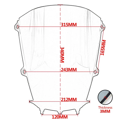 Motorcycle front windshield: Windscreen Wind Deflector