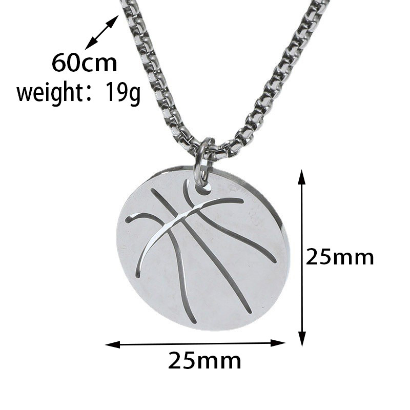 Colgante De Baloncesto Hueco Liso De Acero Inoxidable Collar De Acero De Titanio Simple De Moda display picture 1