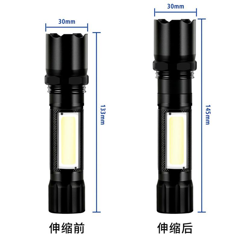 Comercio electrónico transfronterizo lámpara de regalo de iluminación al aire libre LED luz fuerte pequeña linterna mini luz lateral luz de trabajo carga USB