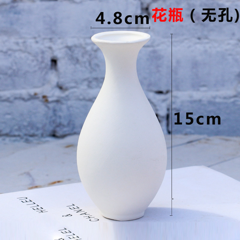 Material en blanco Arte para padres e hijos Cerámica de bricolaje no quemada Pintura hecha a mano Yeso hecho de jarrón blanco para niños pequeños