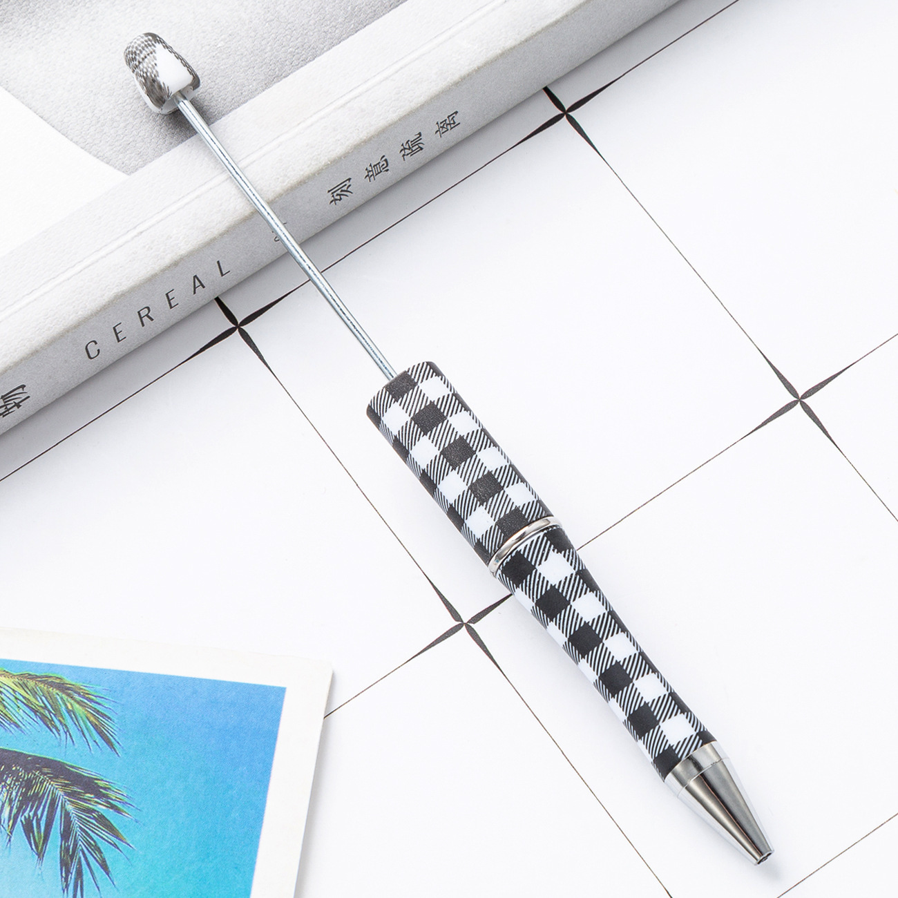 Diy plástico creativo mano de leopardo flor de cuentas al por mayor de alto valor de impresión plástico cuentas