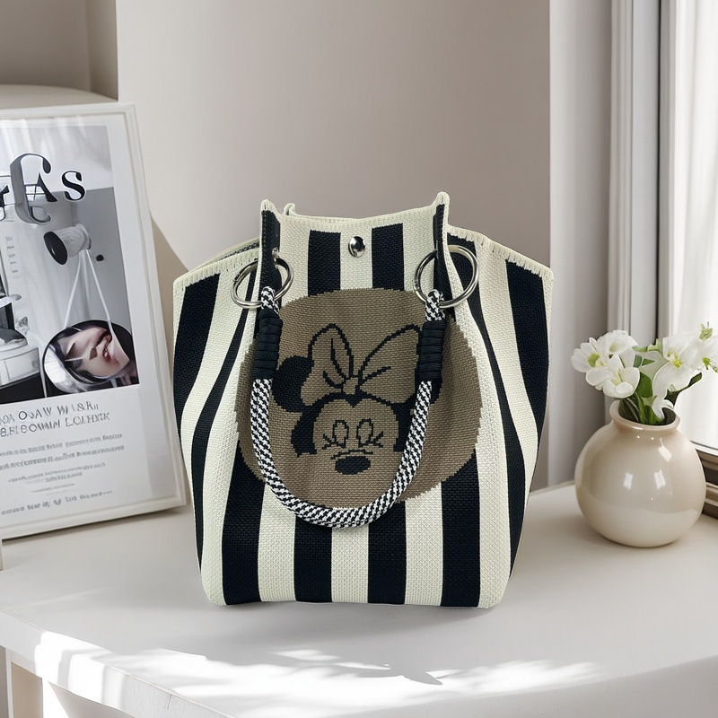 Bolso de mano de punto de todo fósforo nuevo bolso de mano para mujer que viaja al trabajo, artículos diversos, bolso bento de gran capacidad