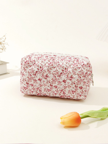 Berg Box Bag Cotton Travel Floral Makeup Bag Small Floral Storage Portable Quilted Cotton Ins Bag Factory