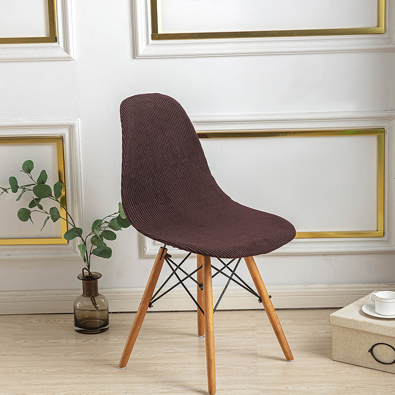 Amazon Kalın Mısır Kadifesi Eames Kabuk Sandalye Kılıfı Toz Geçirmez Aşınmaya Dayanıklı Granül Polar Kavisli Kulüp Sandalye Kılıfı