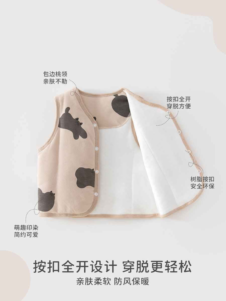 Baby chaleco de invierno para bebés de hembra y mujer, chaleco de hombro de algodón grueso para bebés de clase A, chaleco de invierno para niños calientes
