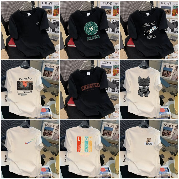 Pure Cotton Short-sleeved T-shirt Men's Summer 2025 New Arrival Loose Pervious Bottoming Shirt Teenager Top Trendy Brand Half-sleeved Ins