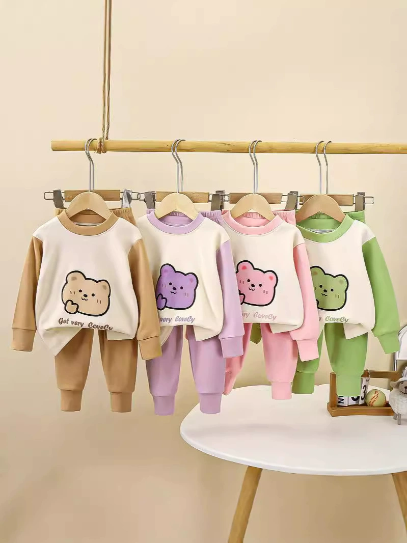 Children's demi-season double-sided set for men and women, thermal underwear, pijama