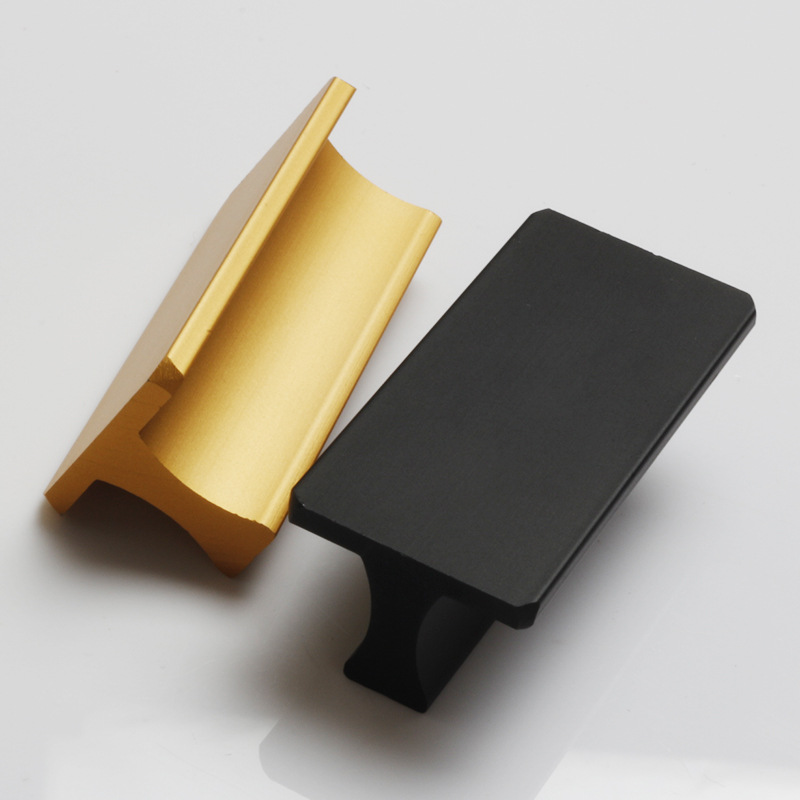 廠家批發鋁合金抽屜拉手啞金色現代輕奢床頭櫃茶几電視櫃單孔把手