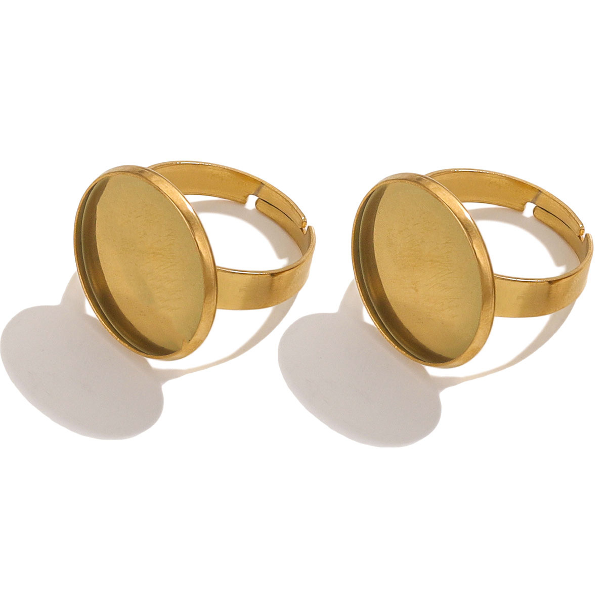 Tiempo de acero inoxidable joya anillo de titanio de acero DIY pedalier hecho a mano accesorios de la joyería anillo ajustable bandeja plana