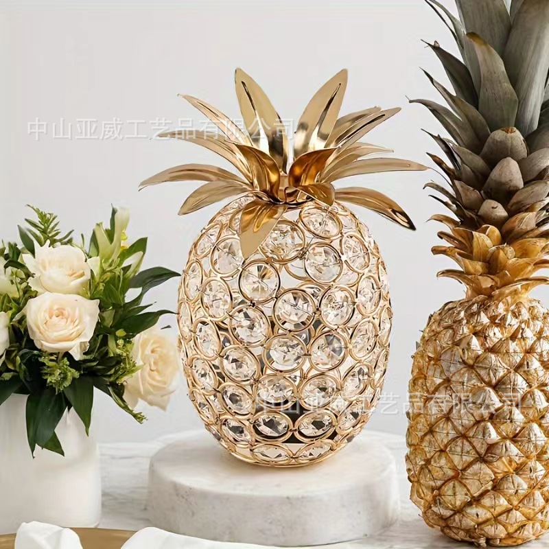 2 Artesanía de cristal creativa europea Apple Sydney Péndulo de decoración del hogar en forma de piña