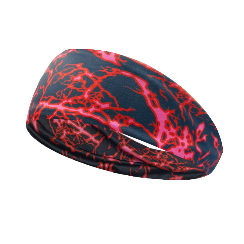 Transfronterizos de impresión de cabello deportivo para hombres mujeres fitness correr yoga antiperspirante pañuelo elástico ocio rayas de cabello cabeza