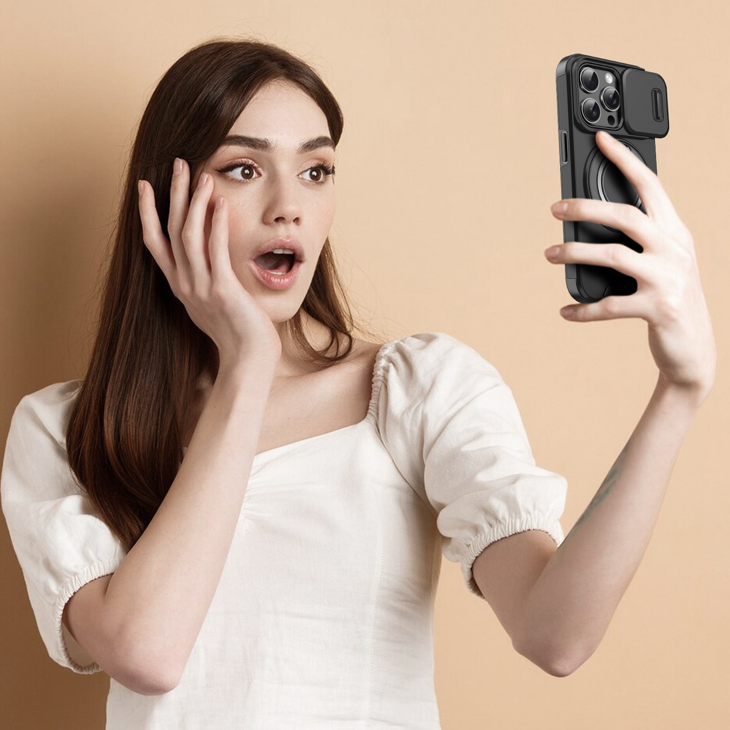 Pink, Purple, Red Color Tpu Plastic Solid Color Simple Style Classic Style Phone Cases Phone Accessories