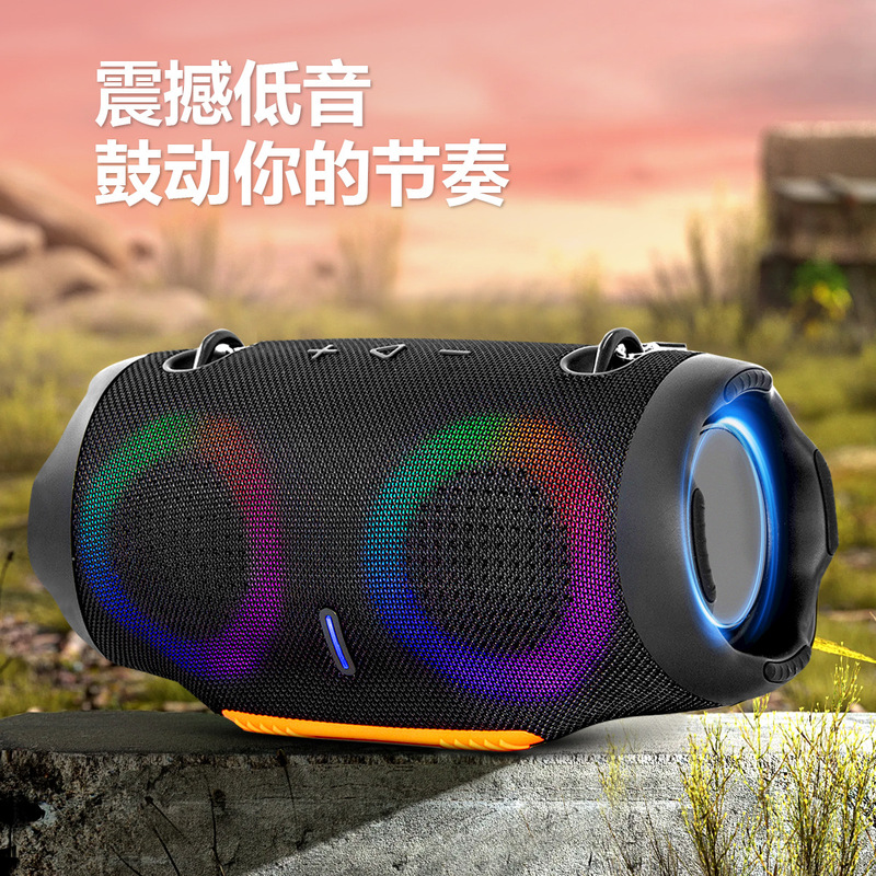 跨境新款XTRMM4 RGB彩灯大战鼓蓝牙音箱布艺户外超长续航蓝牙音响|undefined