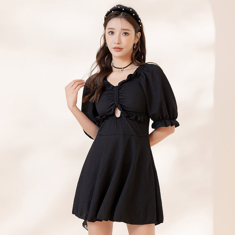 Traje de baño de talla grande que cubre el vientre de las mujeres 2023 Nueva chica ligeramente gorda en línea viento rojo niña gordita de una pieza que cubre la carne traje de baño de aguas termales