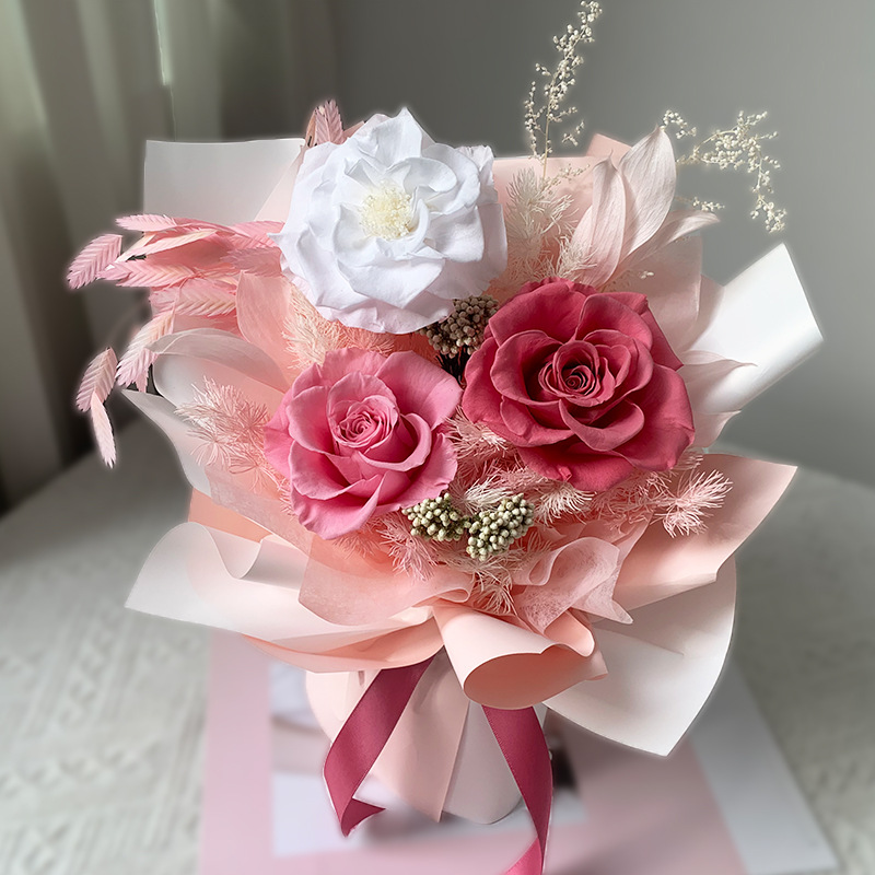 Cruce fronterizo flores de flores eternas flores terminadas flores reales rosas al por mayor al por mayor agente de envío de novia del día de San Valentín regalos de alto nivel