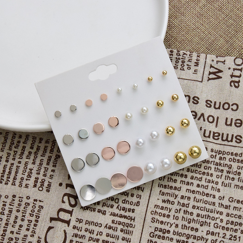 Fashion Round Alloy 16 Pairs Of Earrings Set Wholesale display picture 5