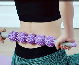 Home Fitness Yoga Stick Leg Muscle Relaxation Massage Sports Roller Hedgehog Ball Fascia Meridian Elastic Stick