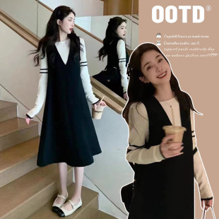 2025 Spring and Autumn Nursing Clothes for Going Out, Trendy Postpartum Fashionable Base Shirt, Outerwear Knitted Nursing Dress