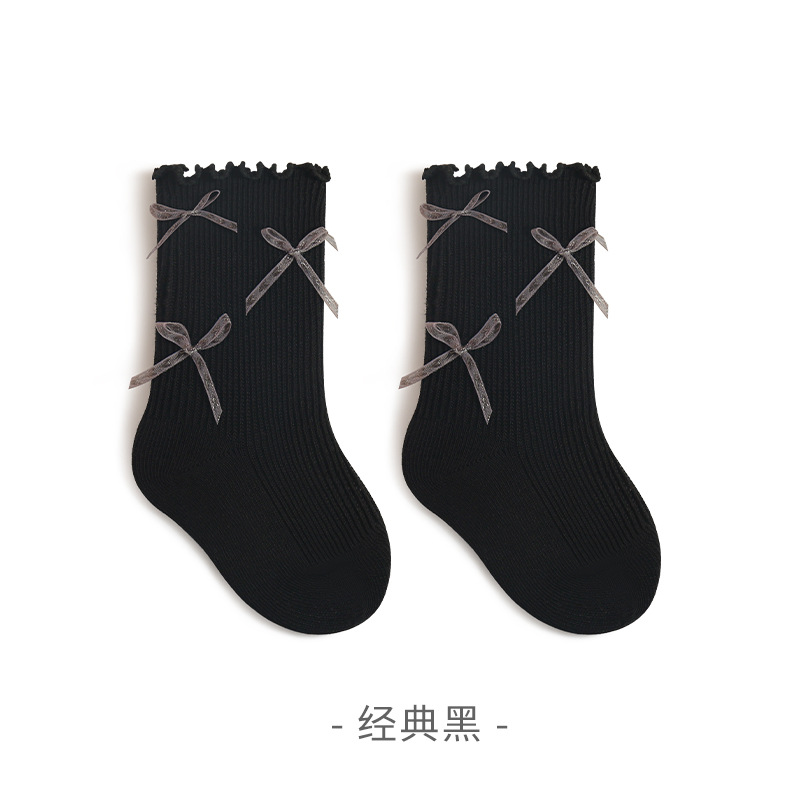 Medias calcetines de algodón de niñas primavera y otoño, calcetines de pantorrilla de arco de princesa, calcetines coreanos para niños.