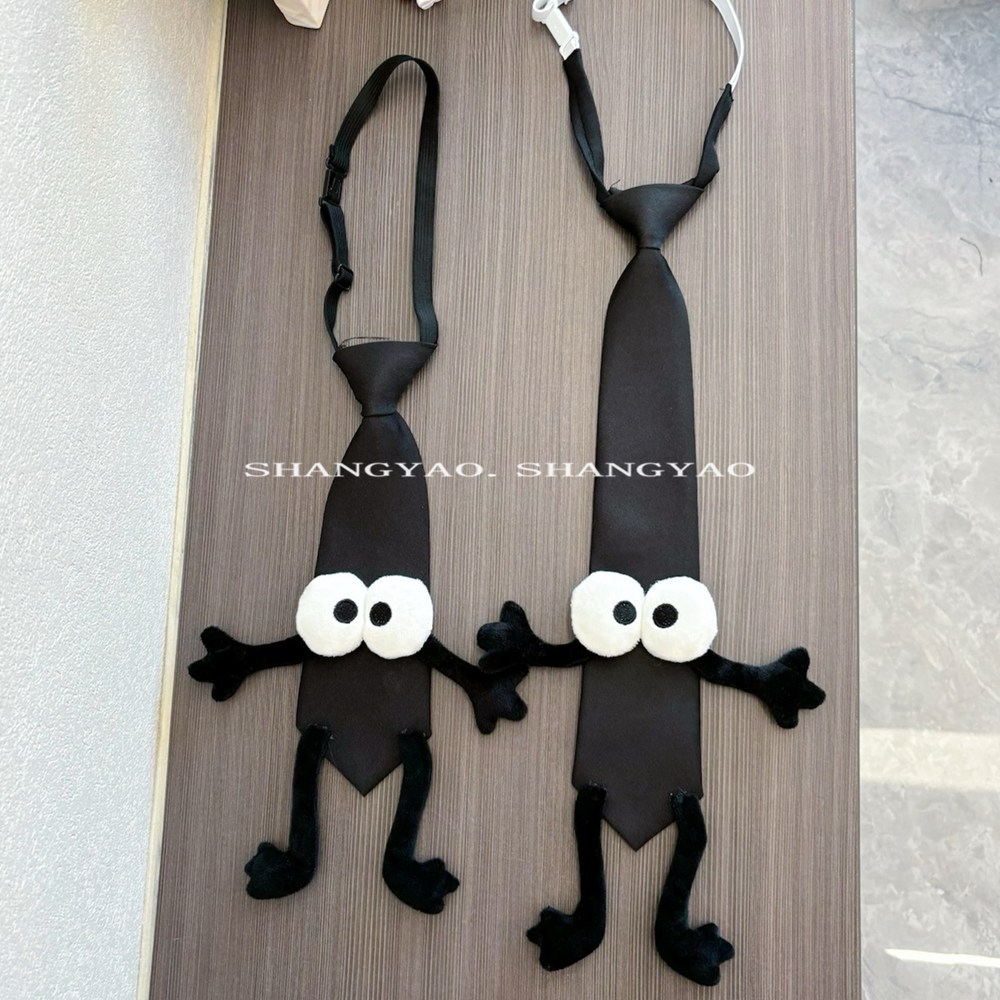 Design Genitore-Figlio Senso Nero Piccola Palla di Carbone Cartone Animato Nodo Maglietta Accessorio Personalità Moda Versatile Piccola Cravatta_voghion.com