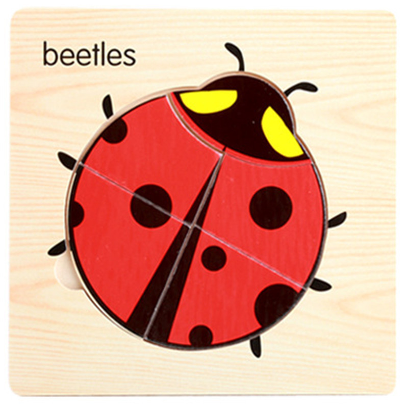 Nuevo rompecabezas tridimensional de madera de mano tráfico animal marino Ilustración cognición rompecabezas infantil juguete de rompecabezas de educación temprana