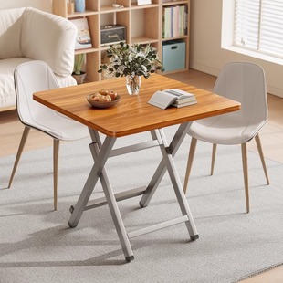 Dining Table for Home Use, Foldable, Suitable for Small Apartments, Simple Round Table for Rental Houses, Small Table for Outdoor Stalls, Dining Square Table Tabletop
