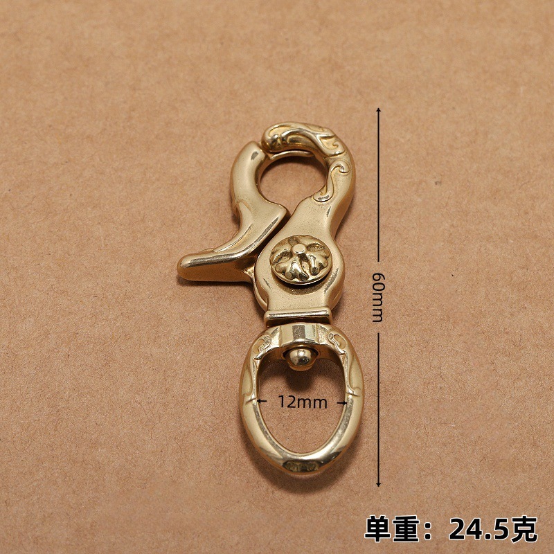唐草真鍮フックバックル純銅キーホルダーバッグハードウェアアクセサリーハイエンド手作り革製品工場直販|undefined