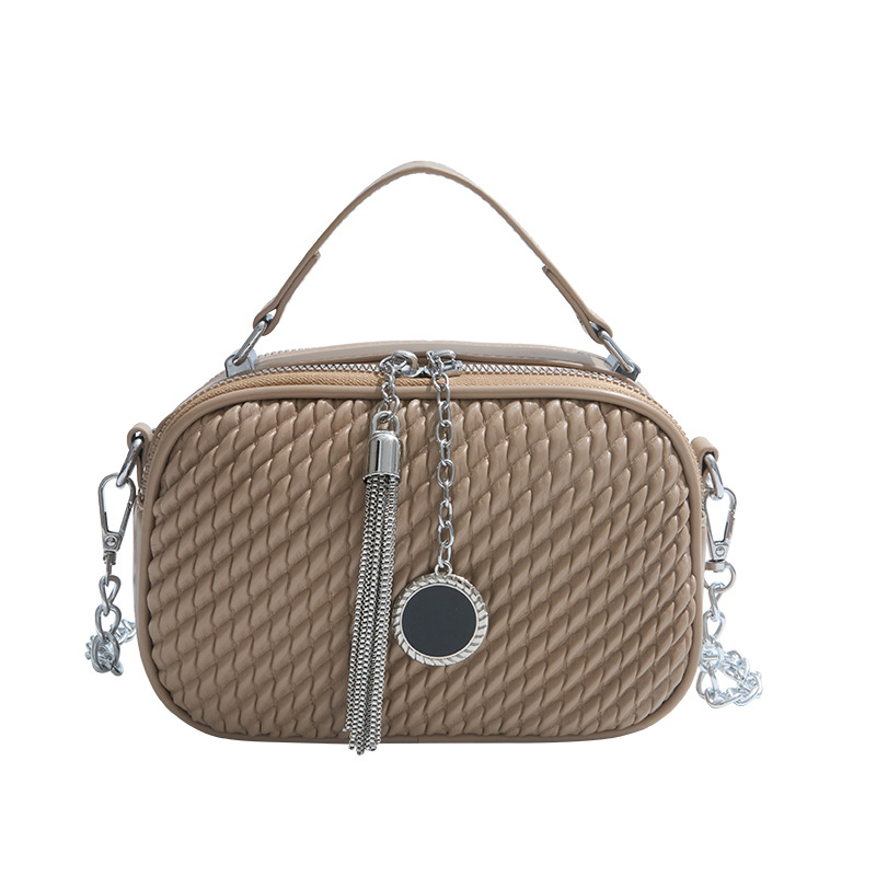 Bolso de cadena de textura transfronteriza 2025 verano nuevo bolso de hombro rombo de moda bolso de mensajero de mujer de estilo occidental