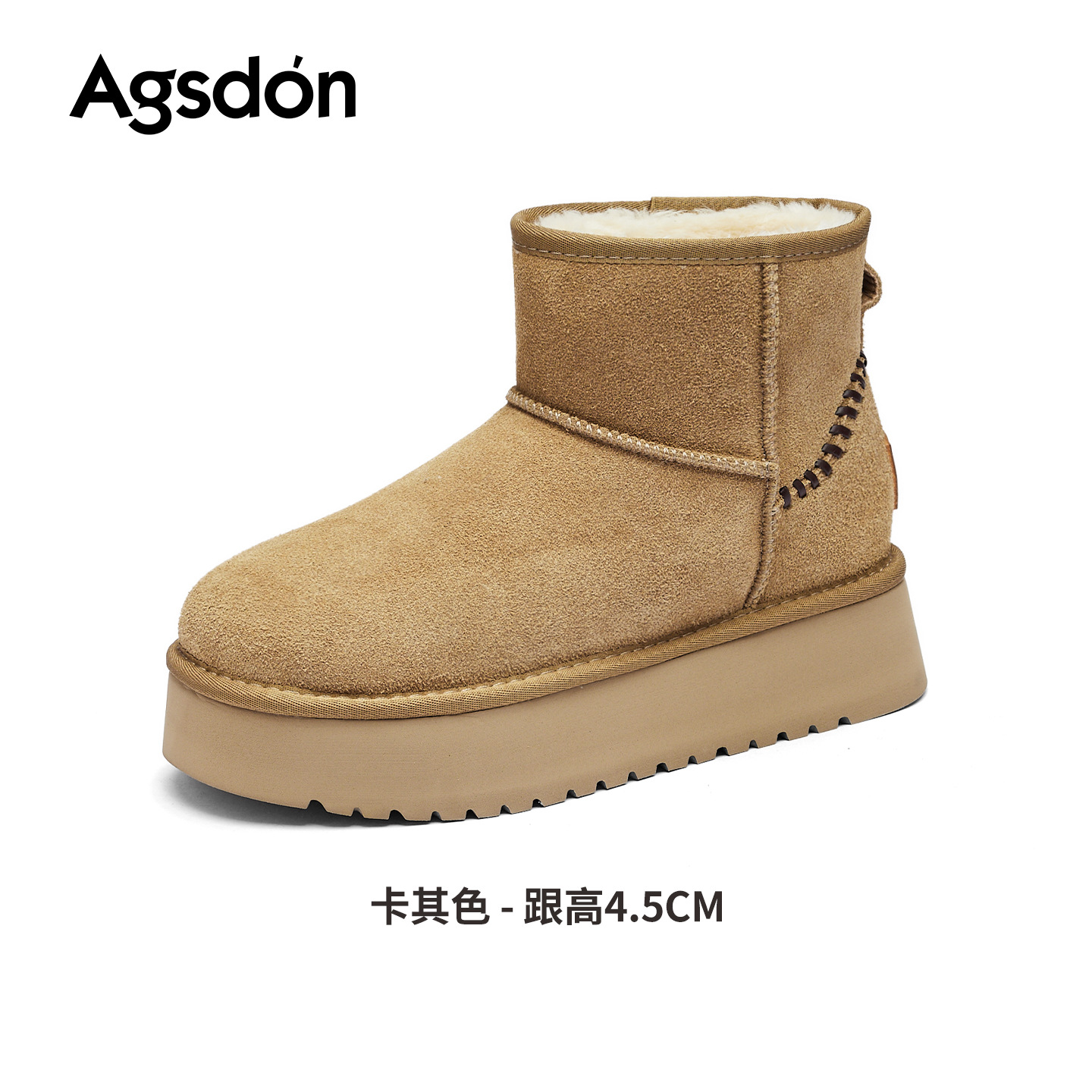 Botas de nieve de fondo grueso para mujeres 2025 nuevas botas de invierno de algodón de pan grueso botas de lana casuales