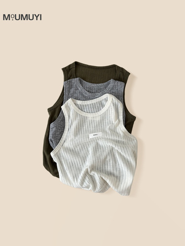 Children's Korean vest 2026 summer new casual baby base sleeveless T-shirt soft thin breathable top