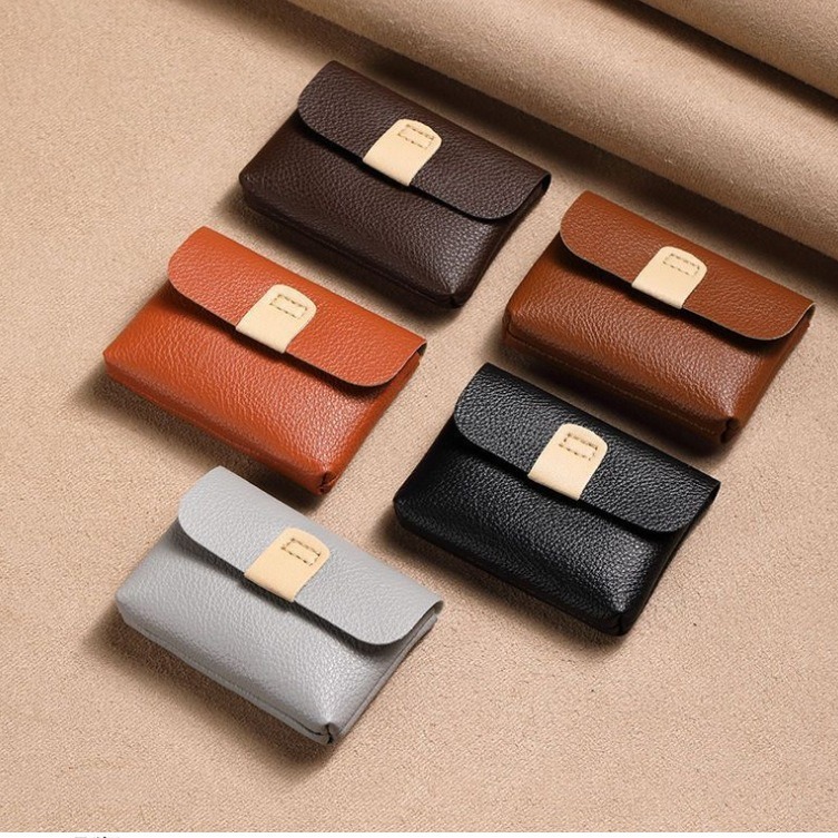 Women's Coin Purse, Card Holder, Key Holder, Small Zipper Purse, Soft Leather Mini Purse, Compact and Portable Genuine Leather Wallet