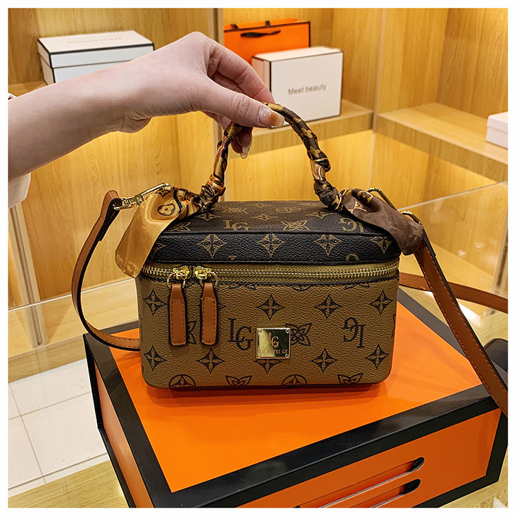 Borsa transfrontaliera, trama alla moda, popolare borsa a tracolla da donna, borsa con stampa retrò, versatile borsa cosmetica in stile coreano per donna_voghion.com