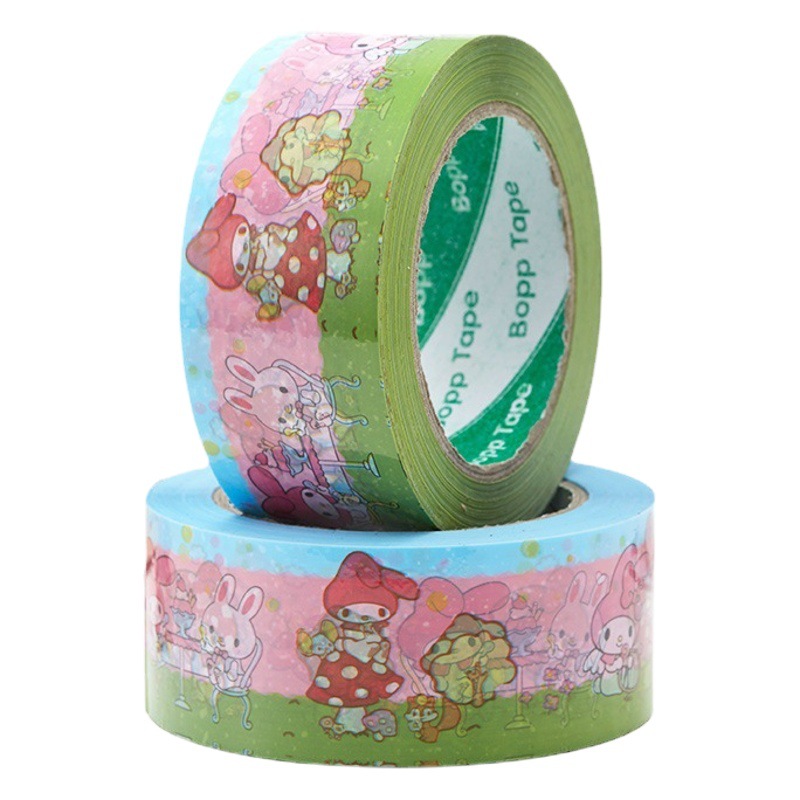 Cinta de sellado de melodía de dibujos animados color expreso embalaje sellado adhesivo papel ancho personalidad Linda cinta adhesiva estudiante