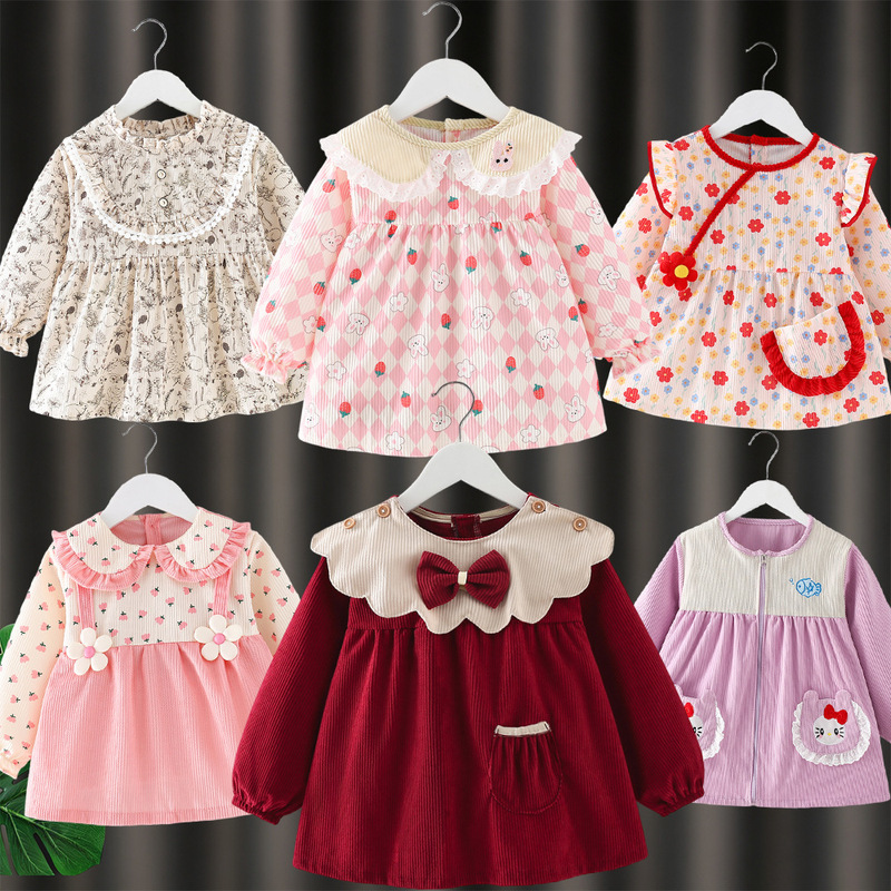 Baby's Overalls Autumn and Winter Waterproof Anti-Dirt Anti-Dressing Women's Baby Girl's Dining Bib Children's Apron Rice Pocket Clothing Baby's Overalls Autumn and Winter Waterproof Anti-Dirt Anti-Dressing Women's Baby Girl's Dining Bib Children's Apron Rice Pocket Clothing