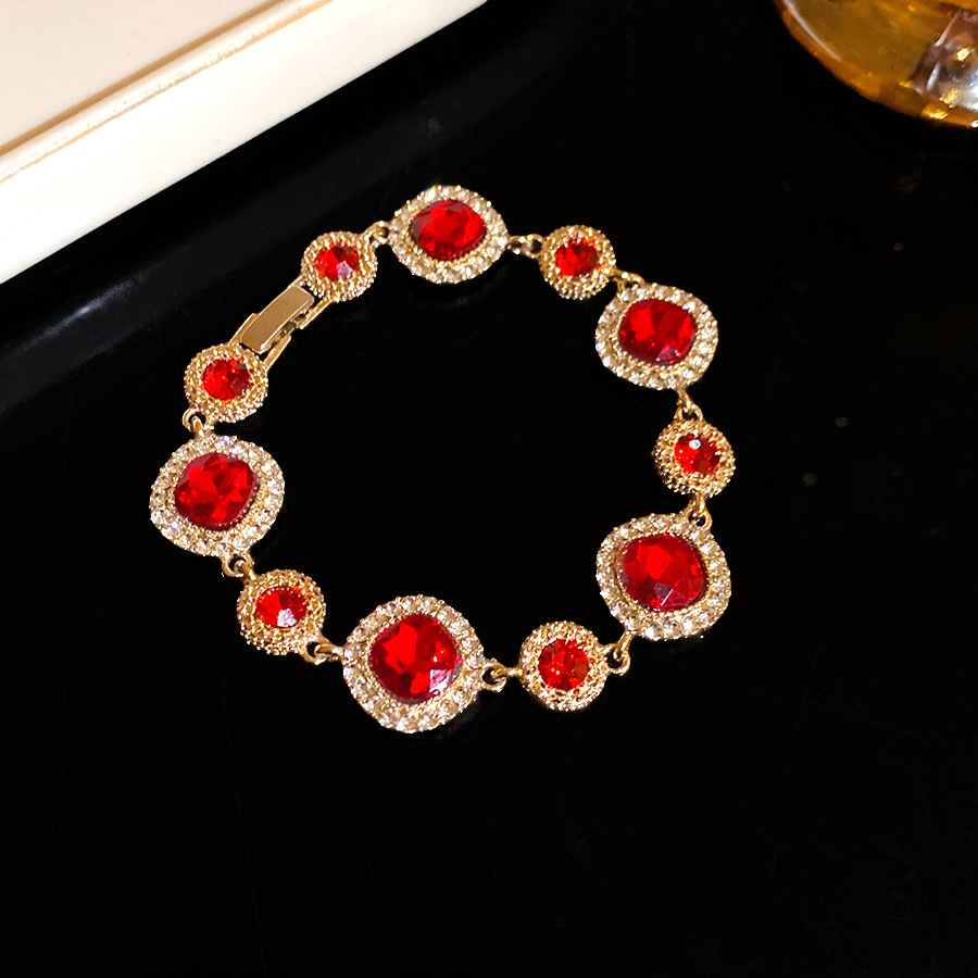 Medieval vintage diamantes geométricos pulsera de fijación pulsera de moda retro versátil pulsera ligera lujo de alta sensación joyas de mano mujeres image 10
