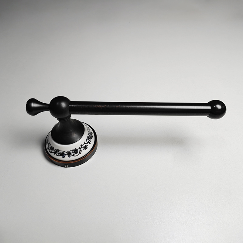 Bathroom Copper Towel Rack European Retro Single Rod Towel Bar Bathroom Ceramic Towel Hanging Rod Bathroom Accessories Wholesale