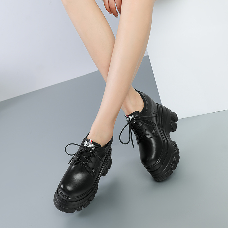 Giày nữ đế xuồng cao miệng sâu độn bên trong 12cm — Màu nâu