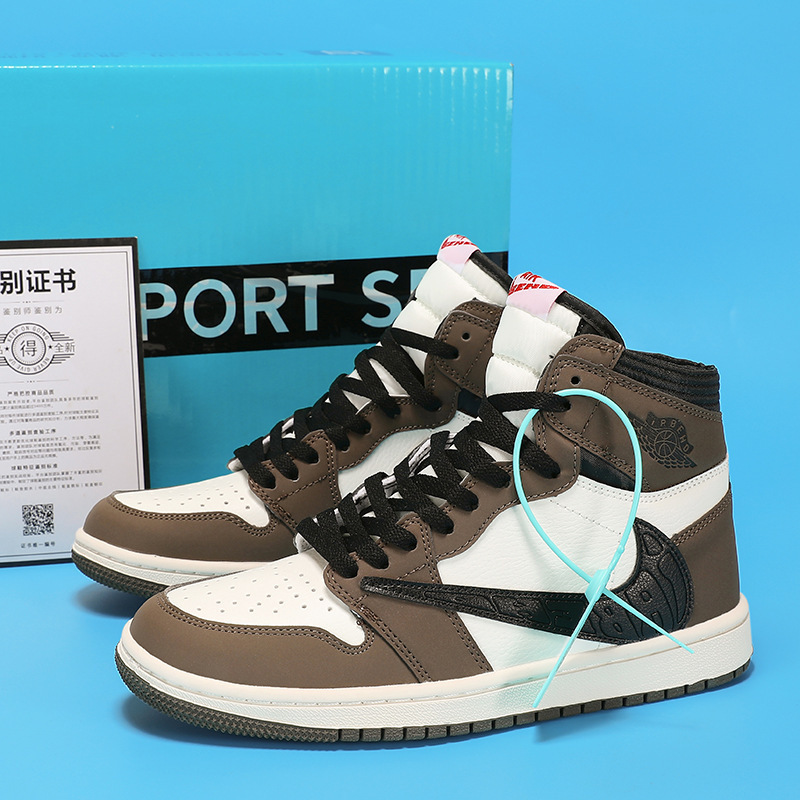 [Putian Factory] Aj Men's Shoes High-Top Dark Brown Barb Sneakers Genuine Dunk Panda Shoes Air Force One Women's Shoes