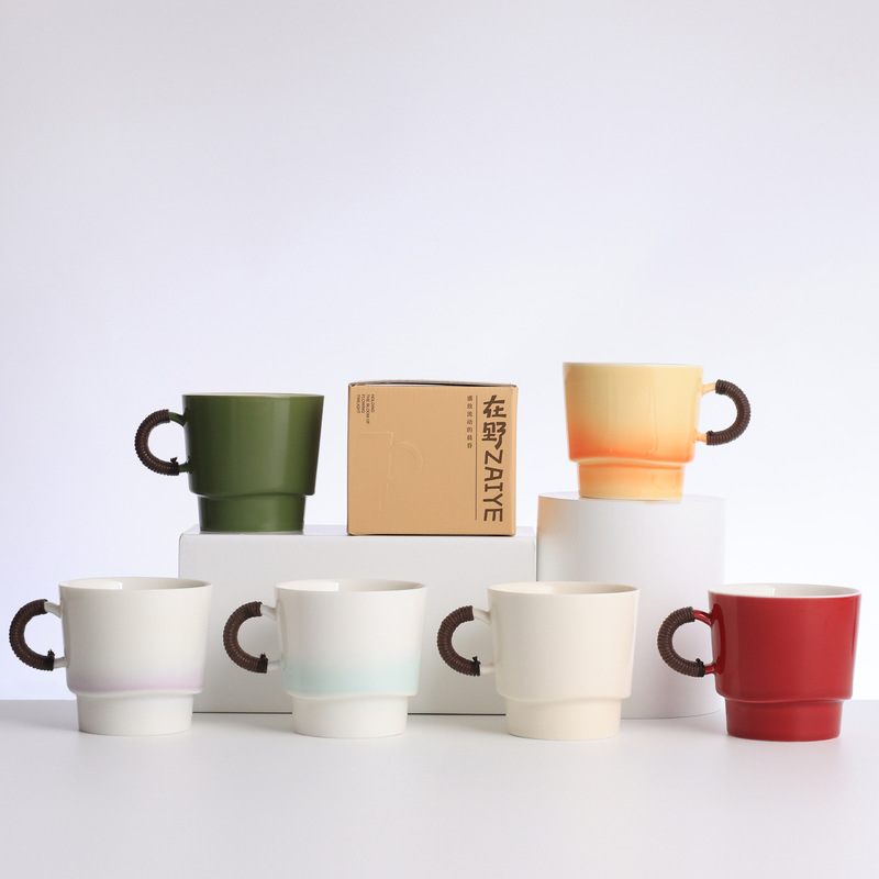 Minimalist Ceramic Coffee Cup, Anti-Scalding Office Stackable Cup, Personal Water Cup, Summer Mug, Custom Gift Minimalist Ceramic Coffee Cup, Anti-Scalding Office Stackable Cup, Personal Water Cup, Summer Mug, Custom Gift