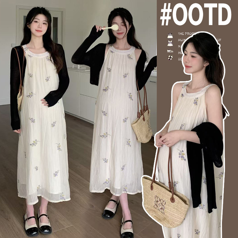 Maternity Wear 2026 Summer New Style Fresh and Youthful Breathable Non-Sweat-Absorbing Skin-Friendly Embroidered Camisole Dress and Cardigan Set Maternity Wear 2026 Summer New Style Fresh and Youthful Breathable Non-Sweat-Absorbing Skin-Friendly Embroidered Camisole Dress and Cardigan Set