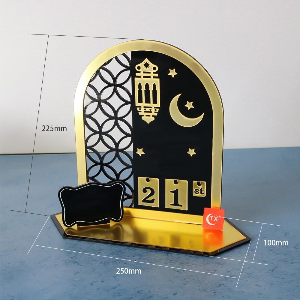 Tx Cross-Border Stereo Acrylic Moon Festival Atmosphere Scene Ornaments Arabian Festival Party Countdown Calendar Card
