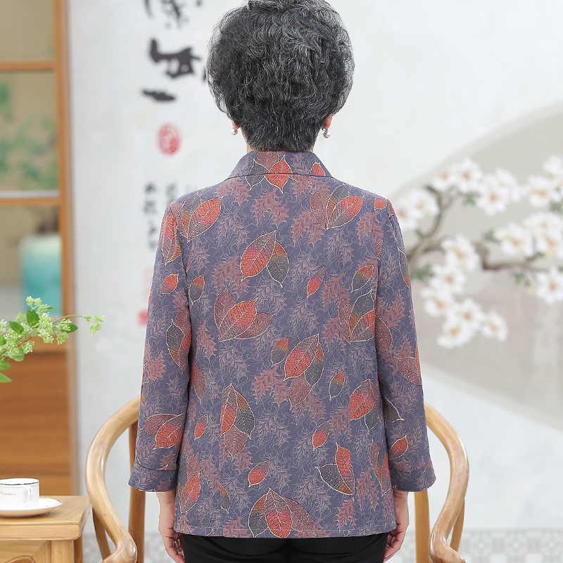 中老年人春秋装女奶奶装外套夏装套装妈妈长袖衬衫6070岁太太衣服|undefined