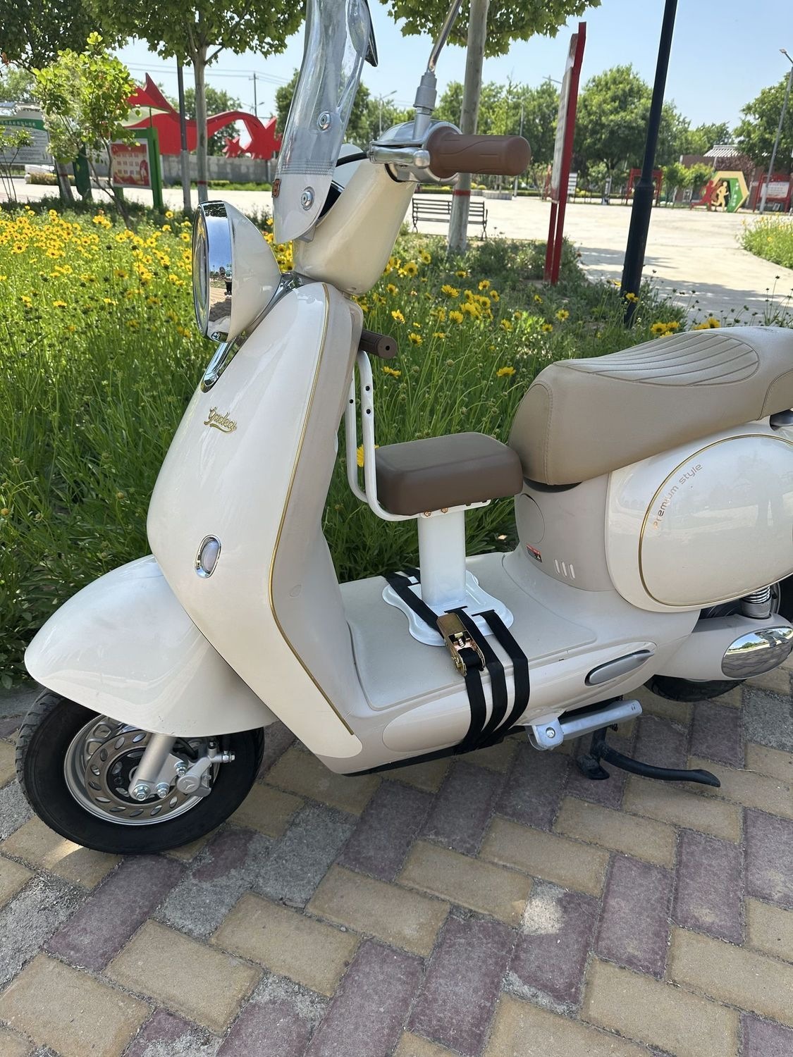 Electric Vehicle Child Seat, Baby Seat, Electric Scooter Child Seat with Armrests, Front-Mounted Child Seat Y90