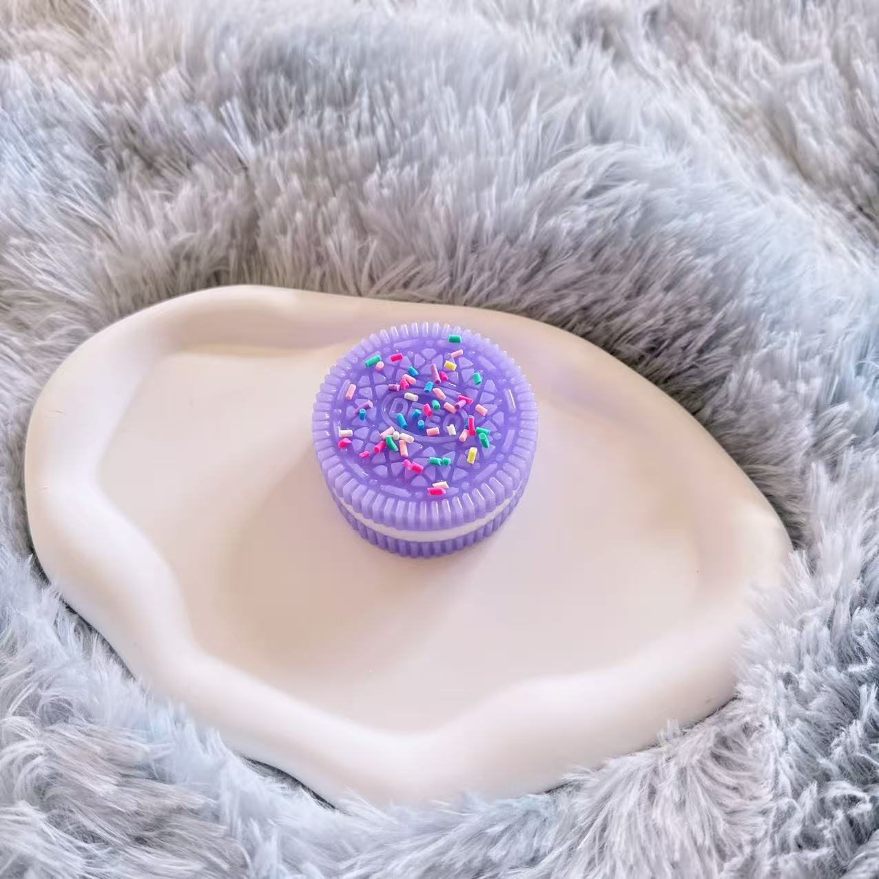 Purple white sandwich oreo loose granules