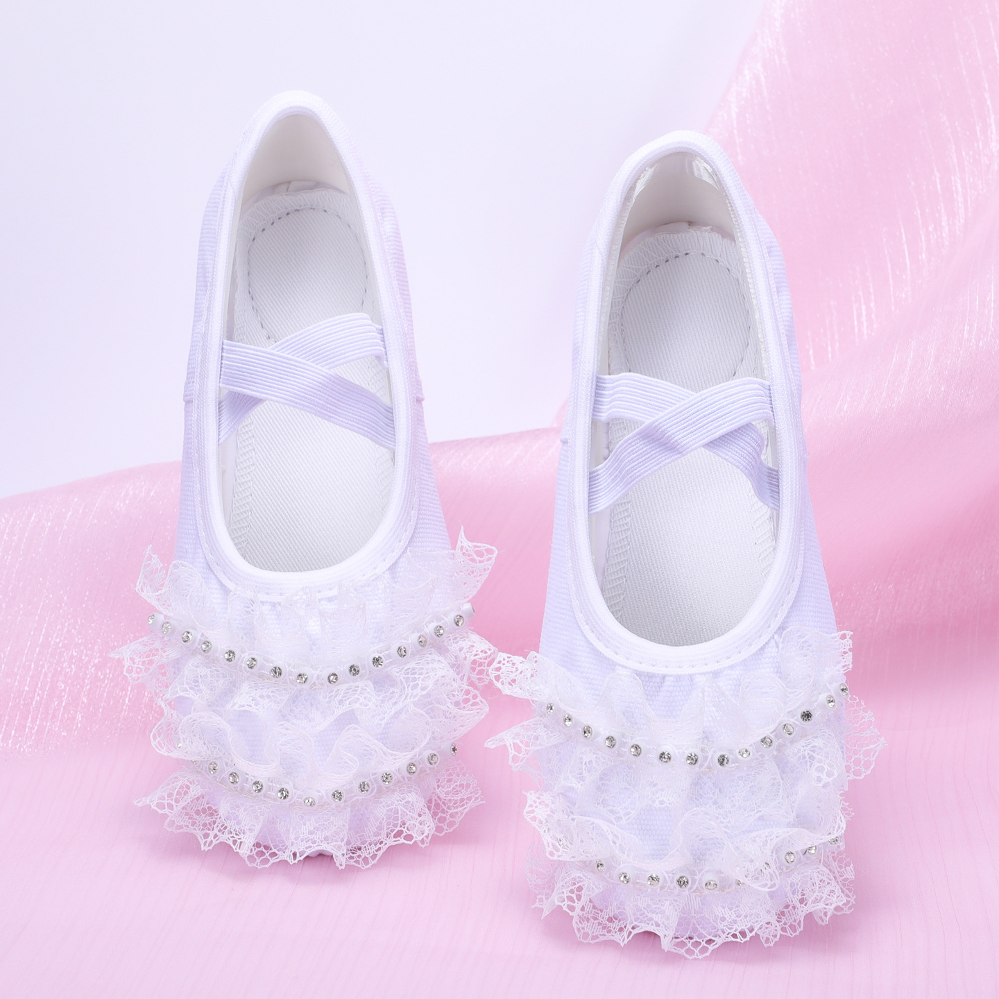 Girls' dance shoes soft bottom exercise shoes Children's Ballet Shoes Baby dancing shoes cute lace 8058