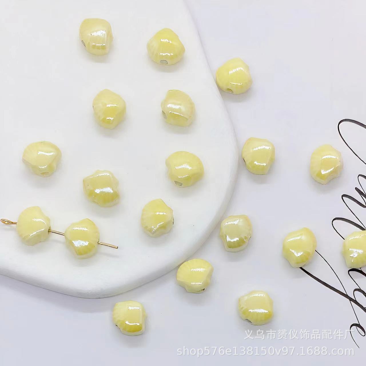 貝殻陶磁器散珠diyマカロン手作りアクセサリーブレスレットネックレス耳飾りビーズ部品材料卸売り