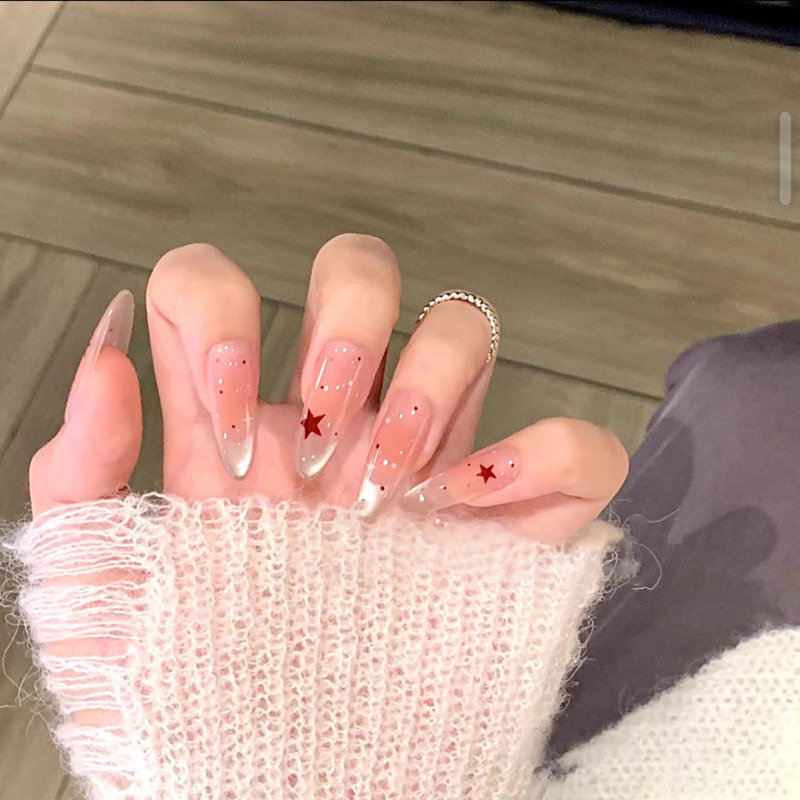 10-Piece Set of Stylish and Cool Korean-Style Star Polka Dot French Cat-Eye Nail Tips That Enhance Complexion, Detachable Wearable Nail Products Wholesale 10-Piece Set of Stylish and Cool Korean-Style Star Polka Dot French Cat-Eye Nail Tips That Enhance Complexion, Detachable Wearable Nail Products Wholesale