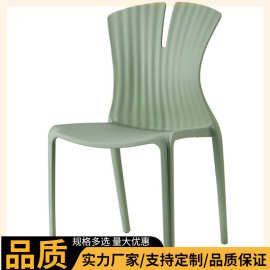 四脚塑料椅会议培训洽谈会客堆叠凳子现代简约单位餐厅食堂椅子