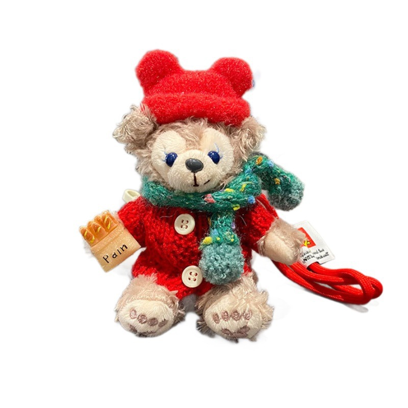 Linda muñeca de peluche Shirelimei muñeca de dibujos animados Duffy oso bolso colgante llavero de coche regalo de pareja